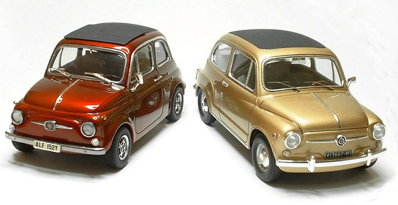 Gunze Fiat 500D and Fiat 600 1/24 scale